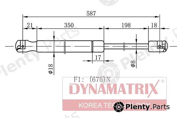 Dynamatrix DGS031543 — Gas Spring, boot/cargo area
