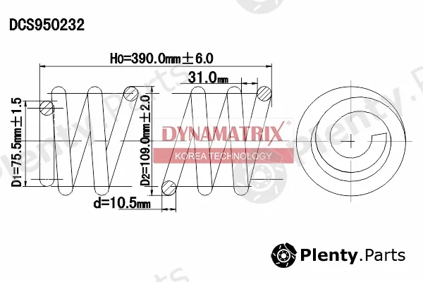 Dynamatrix DCS950232 — Suspension Spring