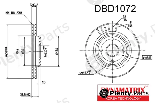 Dynamatrix DBD1072 — Brake Disc
