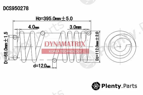 Dynamatrix DCS950278 — Suspension Spring