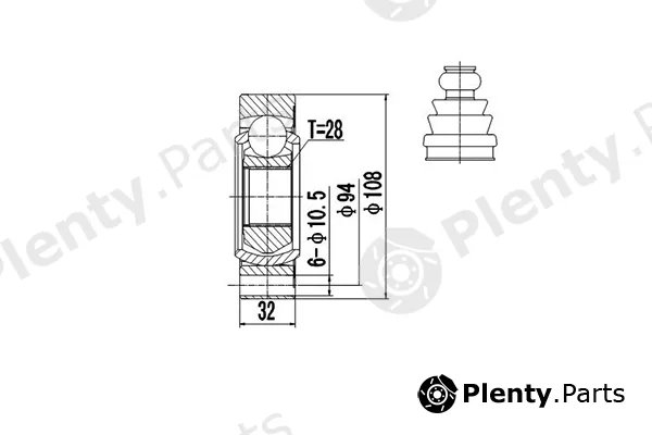 Dynamatrix DCV602004 — Joint Kit, drive shaft