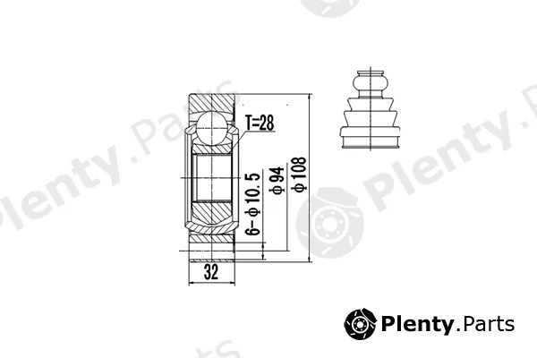 Dynamatrix DCV603001 — Joint Kit, drive shaft