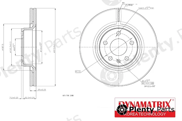 Dynamatrix DBD1291 — Brake Disc