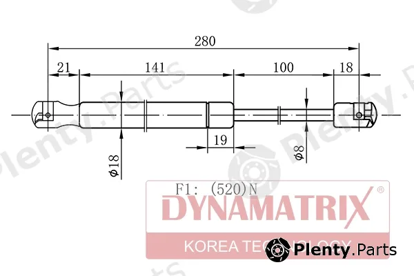Dynamatrix DGS032436 — Gas Spring, boot/cargo area