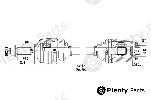 Dynamatrix DDS227064 — Drive Shaft