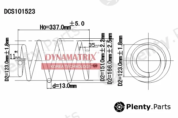 Dynamatrix DCS101523 — Suspension Spring