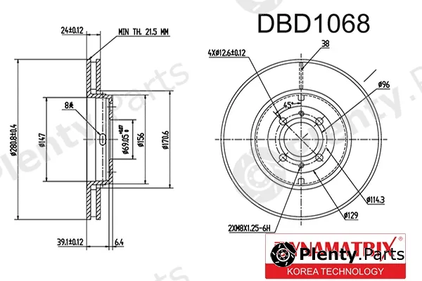 Dynamatrix DBD1068 — Brake Disc