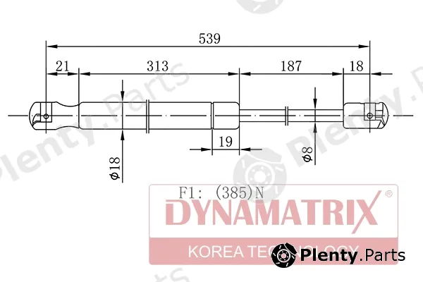 Dynamatrix DGS016797 — Gas Spring, boot/cargo area