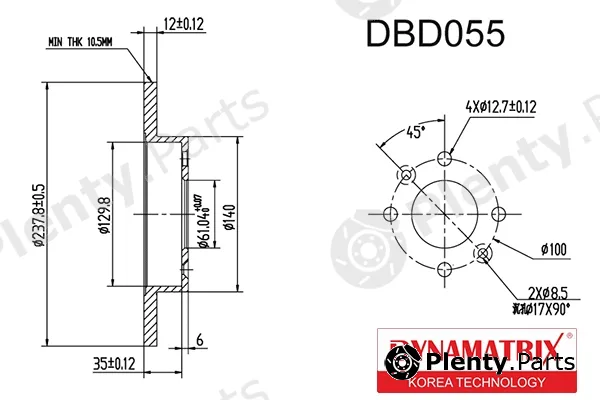 Dynamatrix DBD055 — Brake Disc