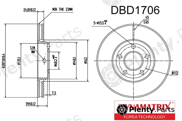 Dynamatrix DBD1706 — Brake Disc