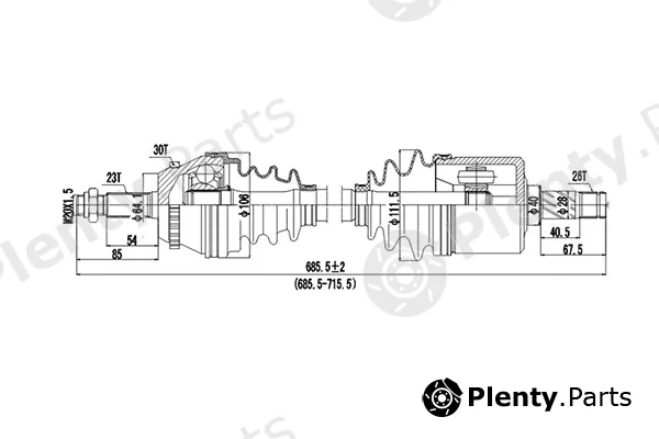 Dynamatrix DDS250271 — Drive Shaft