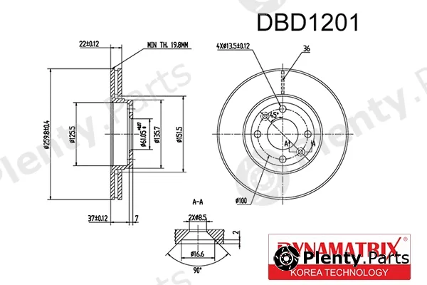 Dynamatrix DBD1201 — Brake Disc