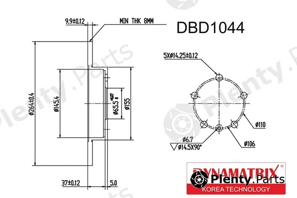 Dynamatrix DBD1044 — Brake Disc