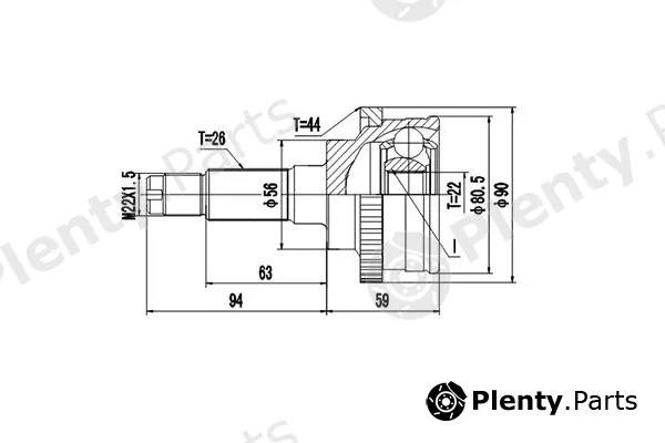 Dynamatrix DCV834022 — Joint Kit, drive shaft