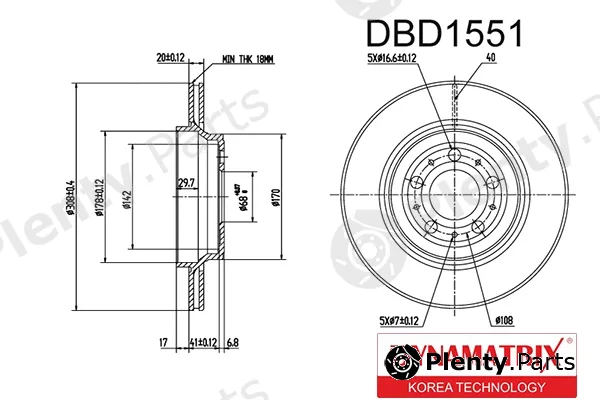 Dynamatrix DBD1551 — Brake Disc