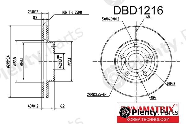 Dynamatrix DBD1216 — Brake Disc
