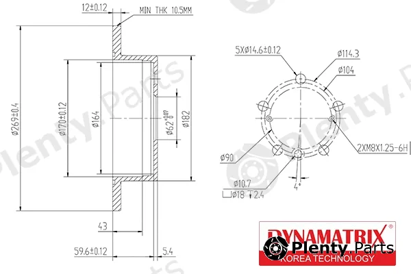 Dynamatrix DBD1598 — Brake Disc