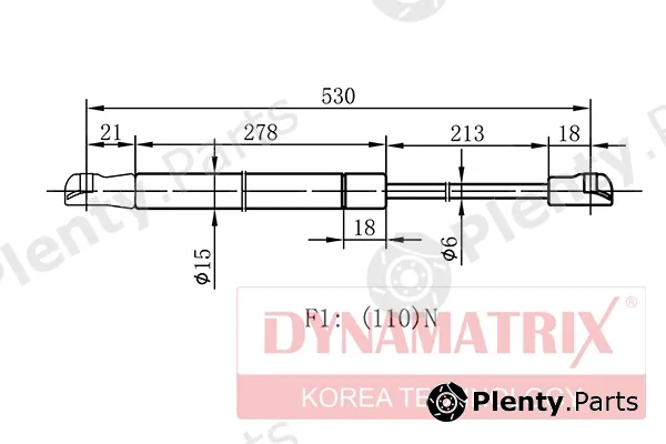 Dynamatrix DGS140126 — Gas Spring, rear window
