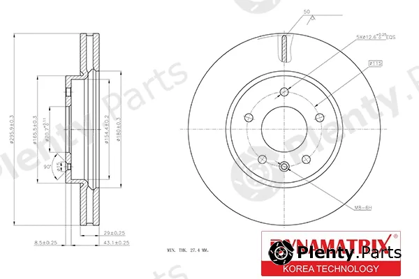 Dynamatrix DBD1625 — Brake Disc