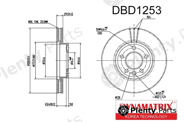 Dynamatrix DBD1253 — Brake Disc