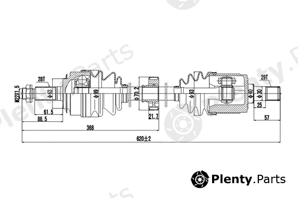 Dynamatrix DDS223026 — Drive Shaft
