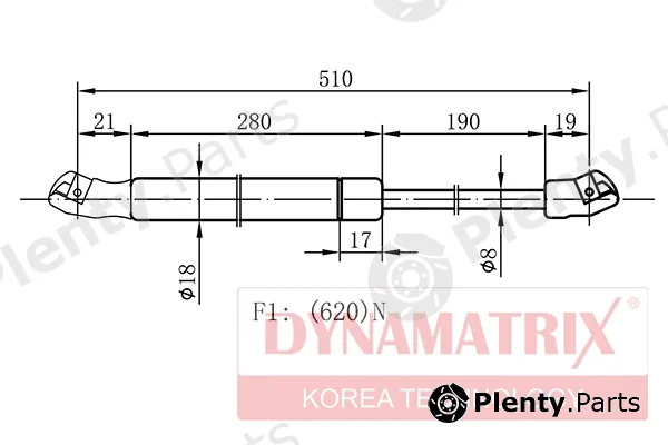 Dynamatrix DGS9588FB — Gas Spring, boot/cargo area