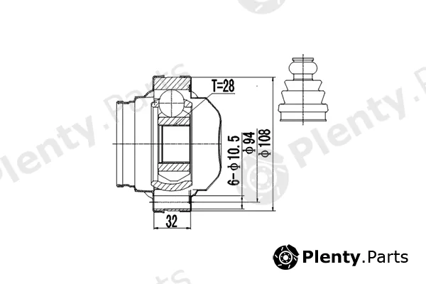 Dynamatrix DCV661002 — Joint Kit, drive shaft