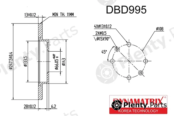 Dynamatrix DBD995 — Brake Disc