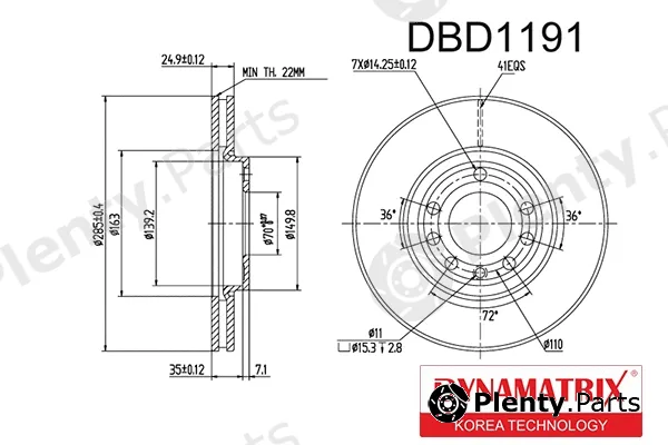 Dynamatrix DBD1191 — Brake Disc