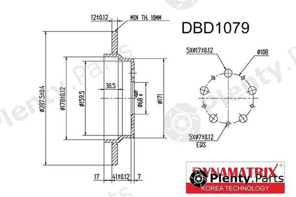 Dynamatrix DBD1079 — Brake Disc