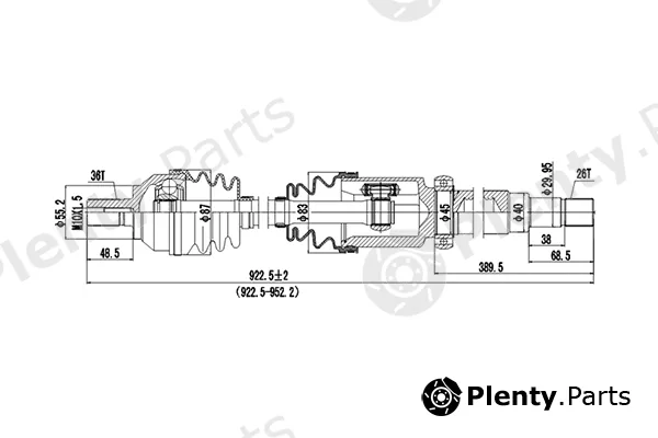 Dynamatrix DDS234163 — Drive Shaft