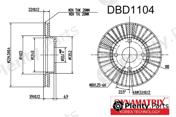 Dynamatrix DBD1104 — Brake Disc