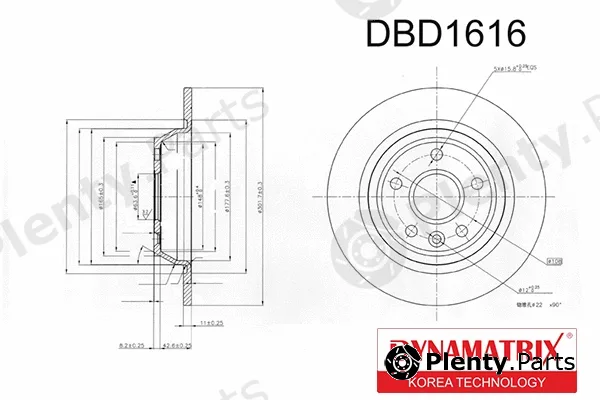 Dynamatrix DBD1616 — Brake Disc