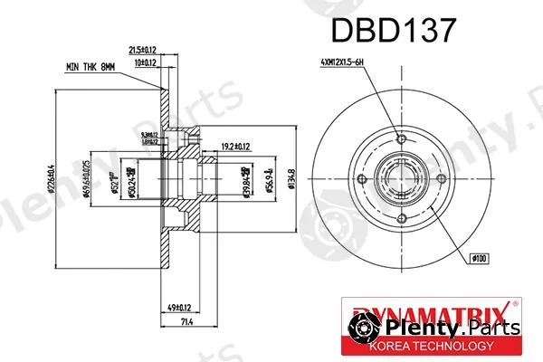 Dynamatrix DBD137 — Brake Disc