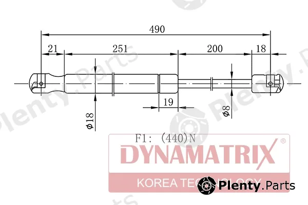 Dynamatrix DGS031139 — Gas Spring, boot/cargo area