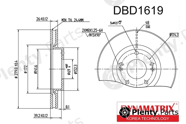 Dynamatrix DBD1619 — Brake Disc