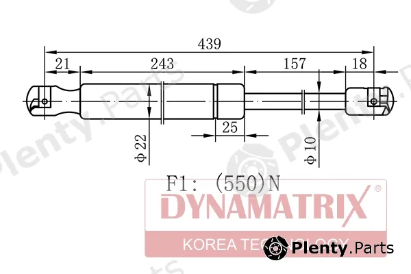 Dynamatrix DGS033844 — Gas Spring, boot/cargo area