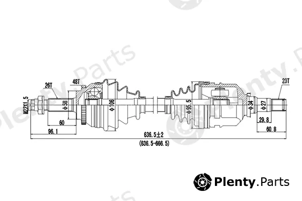 Dynamatrix DDS259072 — Drive Shaft