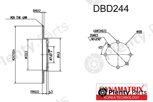 Dynamatrix DBD244 — Brake Disc