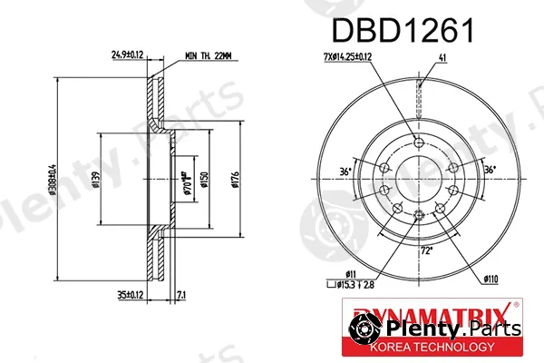 Dynamatrix DBD1261 — Brake Disc
