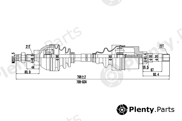 Dynamatrix DDS210003 — Drive Shaft