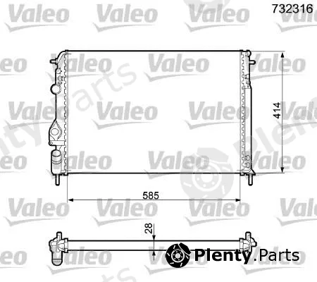 Valeo Mx 732316 — Radiator, engine cooling