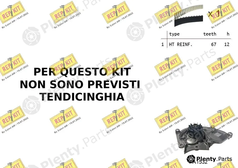 Repkit RKTK0B04PA — Water Pump & Timing Belt Kit