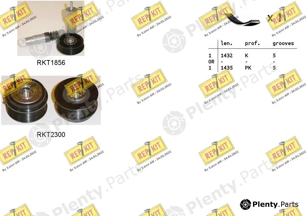 Repkit RKTA0074 — V-Ribbed Belt Set
