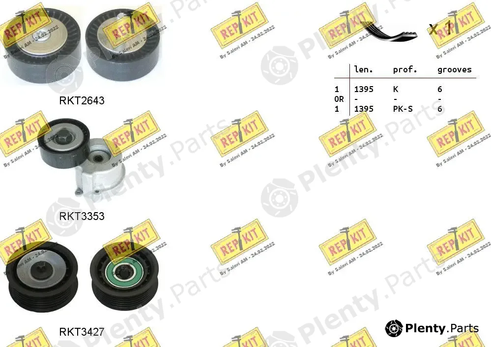 Repkit RKTA0078 — V-Ribbed Belt Set
