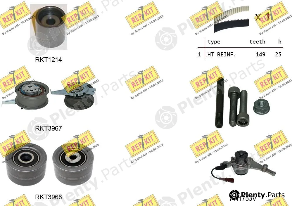 Repkit RKTK1298PA2 — Water Pump & Timing Belt Kit