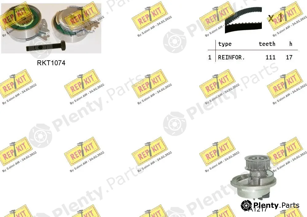 Repkit RKTK0813PA2 — Water Pump & Timing Belt Kit