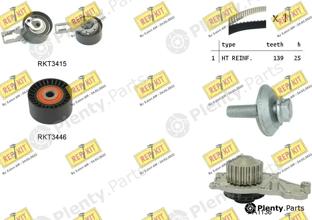 Repkit RKTK1169PA — Water Pump & Timing Belt Kit