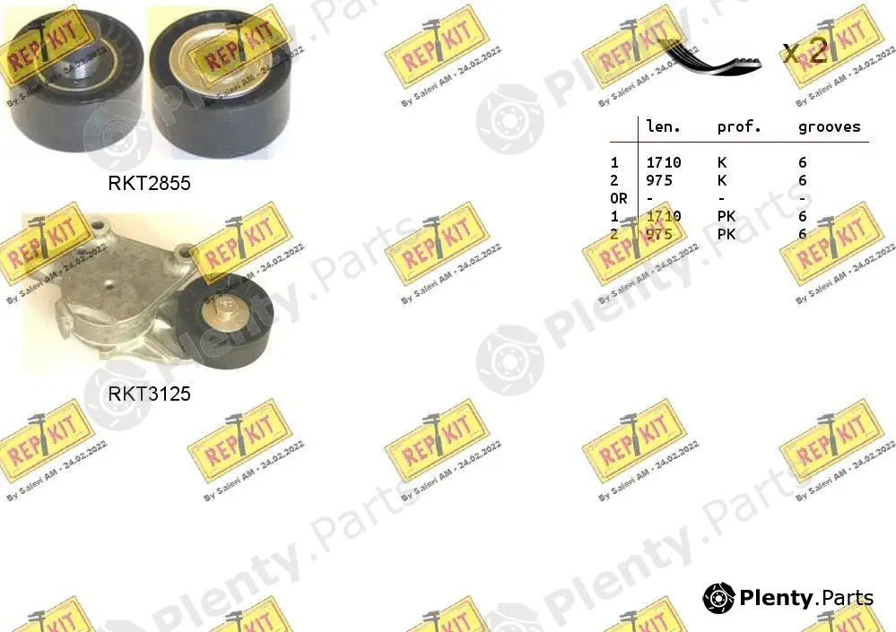 Repkit RKTA0072 — V-Ribbed Belt Set