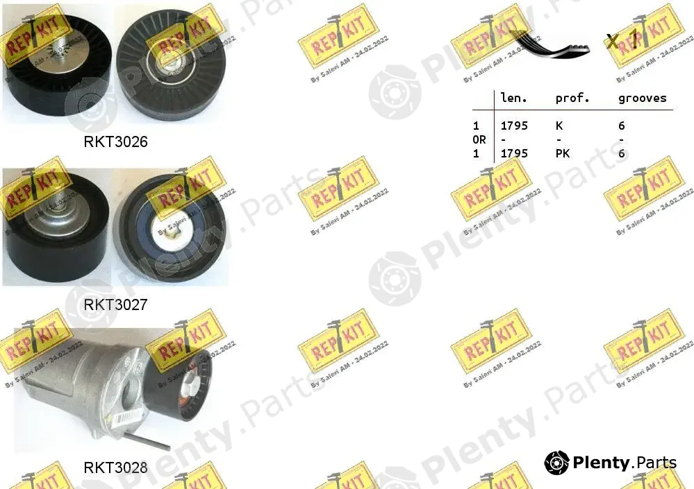 Repkit RKTA0095 — V-Ribbed Belt Set